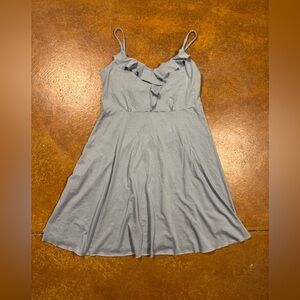 Patagonia blue spaghetti strap organic cotton Amber Dawn ruffle front dress XL